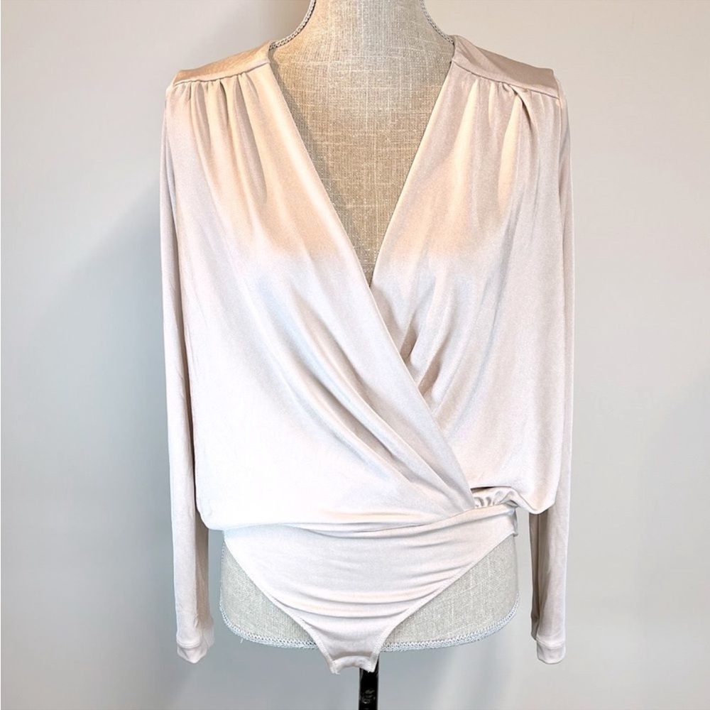 Free People Wrap Bodysuit - Thong - No show - pearl - soft pink - Long sleeve